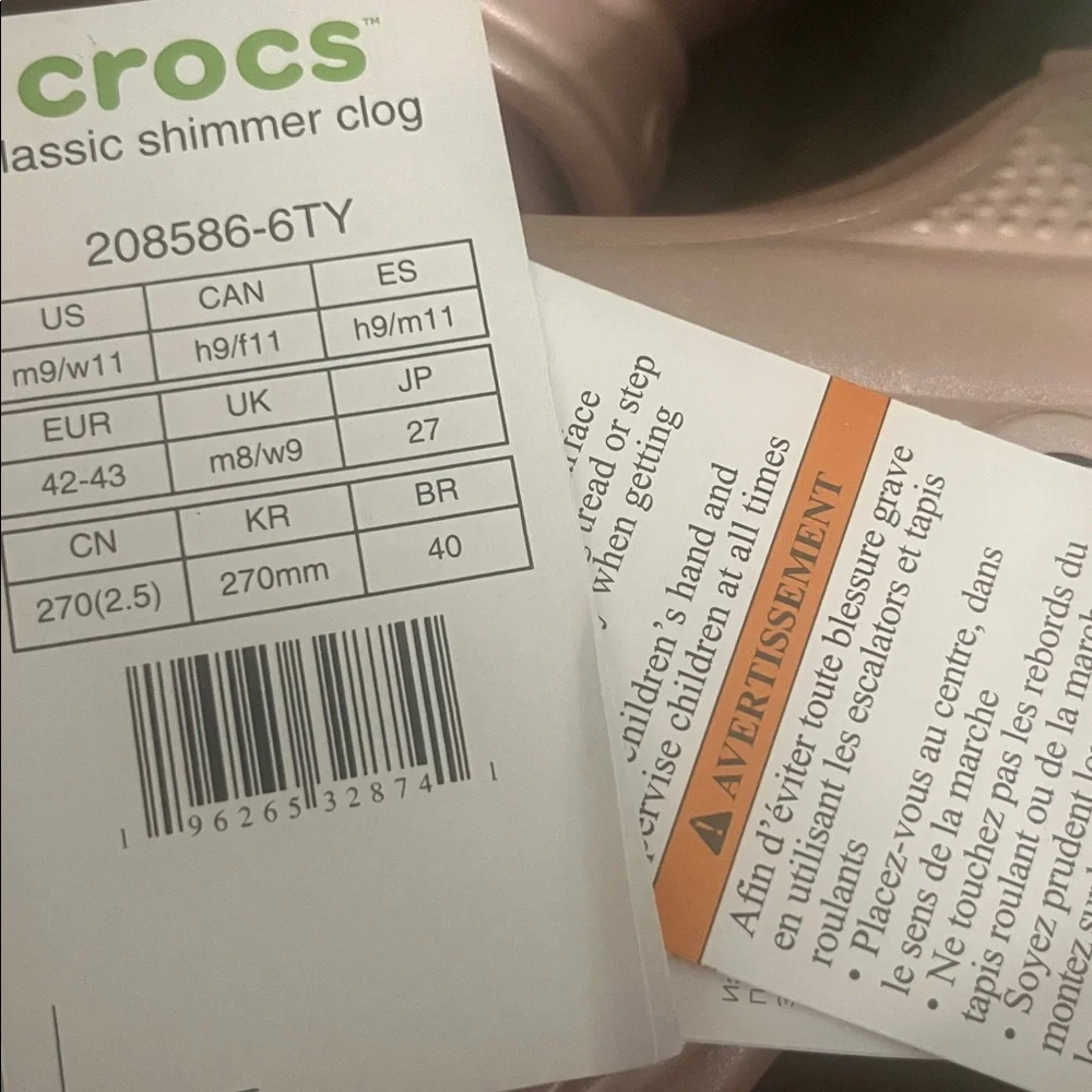 CROCS Women’s Metallic Sandals - Pink Blush - Picture 3 of 3